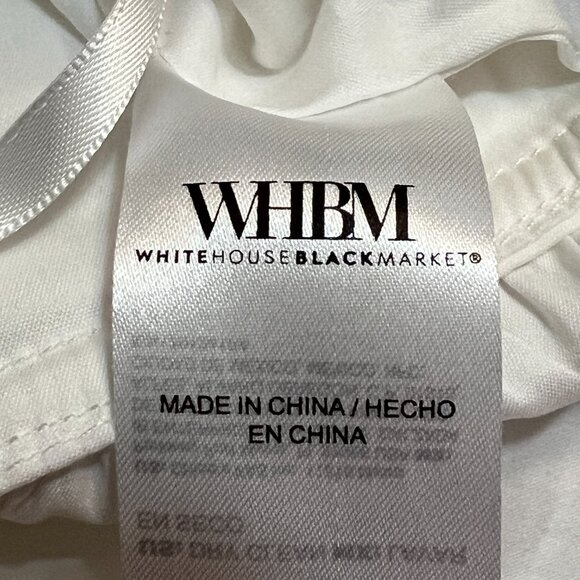 WHBM White Halter Peplum Top Size 8 Pleated Keyhole Bridal Summer - Picture 6 of 9